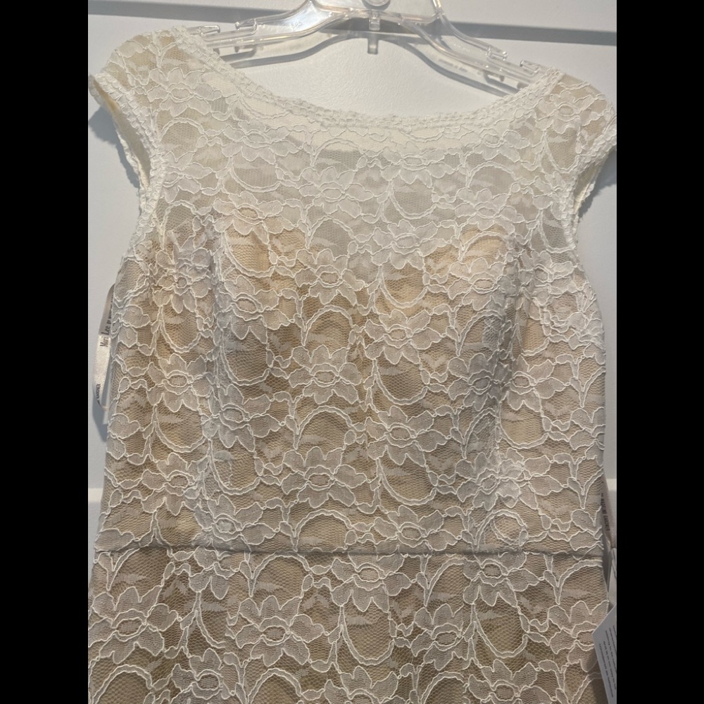 BEAUTIFUL NEW LACE WEDDING DRESS CHAMPAGNE GOWN IVORY